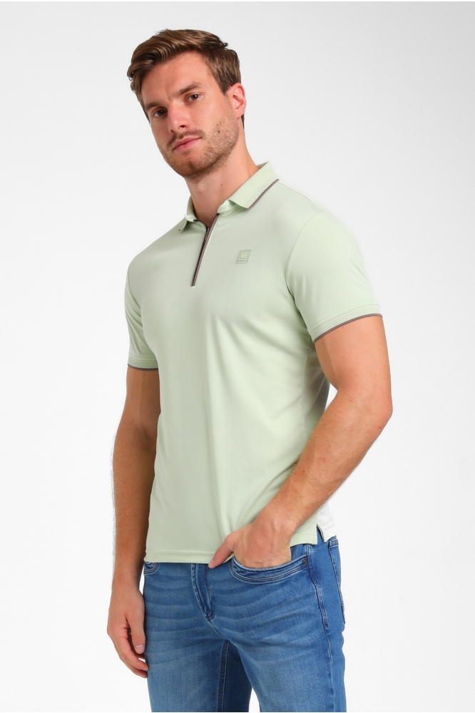PREMIUM ZIPPER POLO 235920 MINT GREEN
